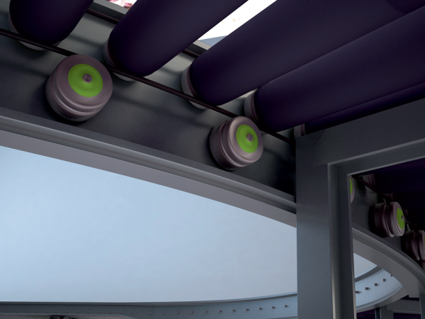 Tangential drive V-belt